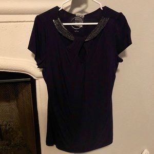 Embellished Navy tee NWT